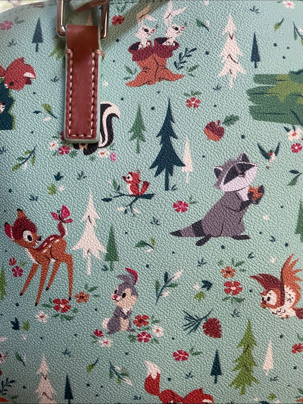 Disney Dooney & Bourke Mint Woodland Creatures Satchel with Brown Trim - Picture 6 of 6